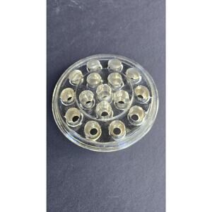 Vintage Clear Pressed Glass Round Flower Frog Vase Insert Small Decor